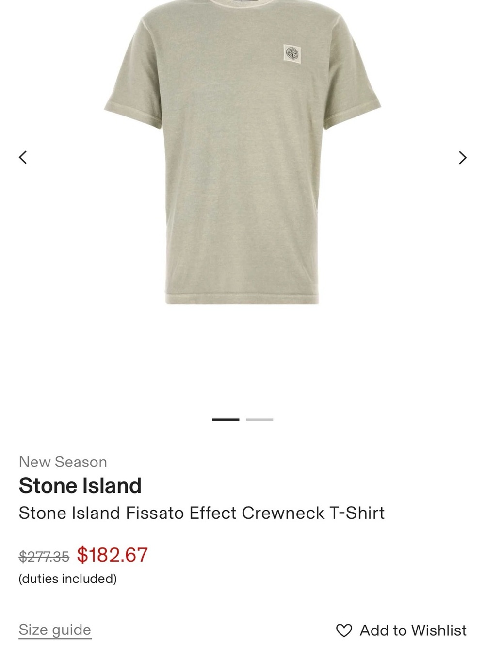 Stone Island Short Sleeve Crewneck T-Shirt in Sage Green